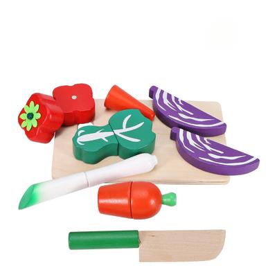 Kids Educational Wooden Kitchen Toys Set Pretend To Play Cutting Fruits Vegetables Cooking Food Simulation Kitchen Toys Children