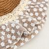 Fashion Straw Hat Mesh Bow Ribbon Sun Hat Outdoor Vacation Sun Hat Women