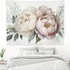 1 piece watercolor peony bouquet tapestry, polyester fabric, machine washable, suitable for living room and bedroom decoration