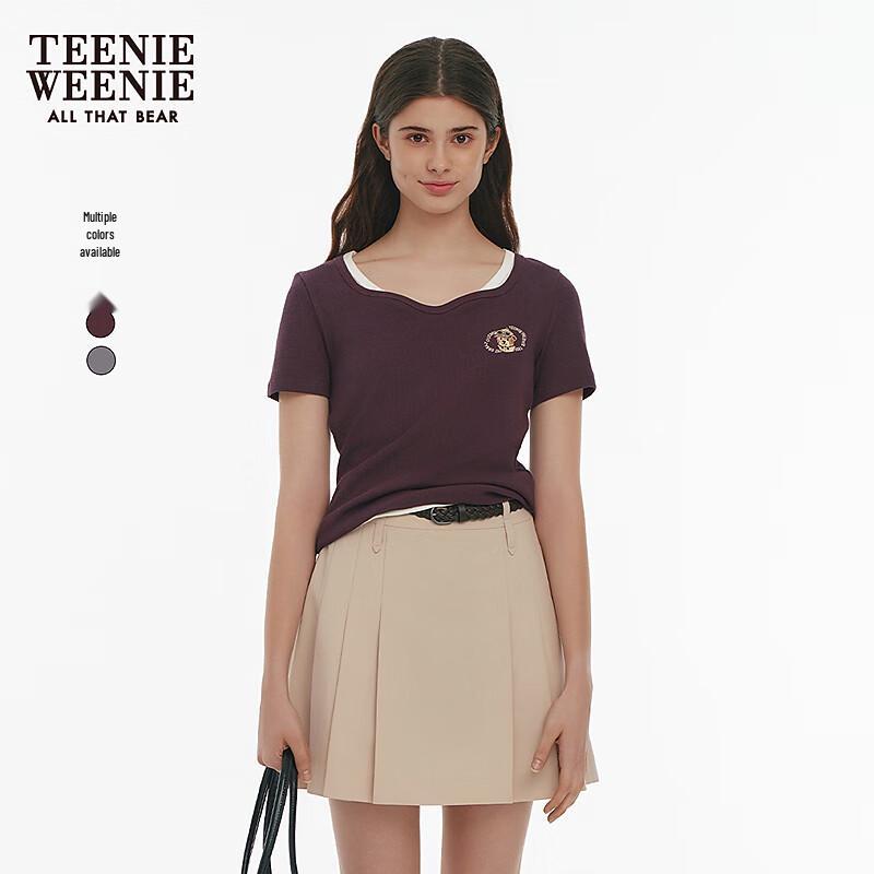 Teenie Weenie Bear Women s Faux Two-Piece Short Sleeve T-Shirt S