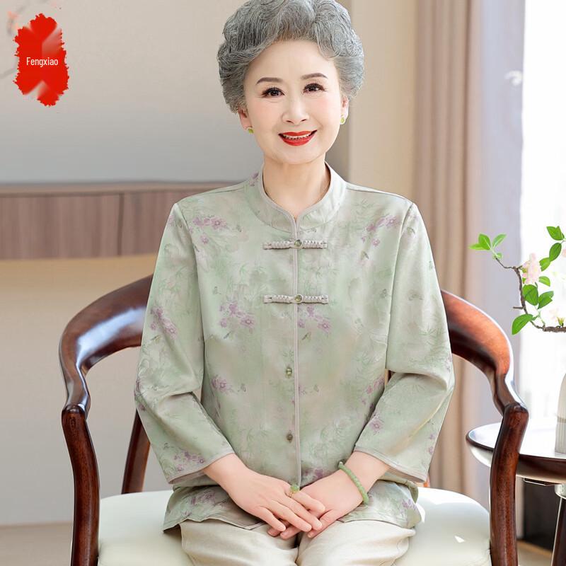 Elderly Women's Chinese Style Summer Cardigan Shirt