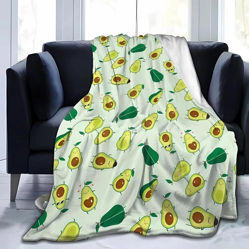 Bonita Y Sencilla Manta Con Estampado De Aguacates, Suave Y S