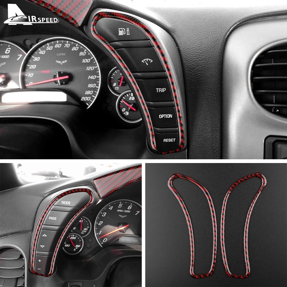 Real Soft Carbon Fiber Sticker for Chevrolet Corvette C6 2005 2006 2007 2008 2009 2010 2011 2012 2013 Car Dashboard Speedometer