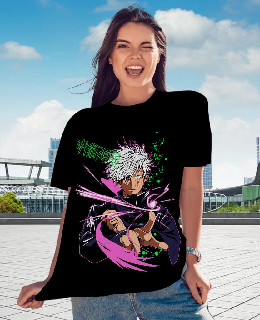 Jujutsu Kaisen Anime Gojo Satoru Men Women T-Shirt Summer Harajuku Vintage Short Sleeve Oversized Casual Fitness Comfort Y2k Top
