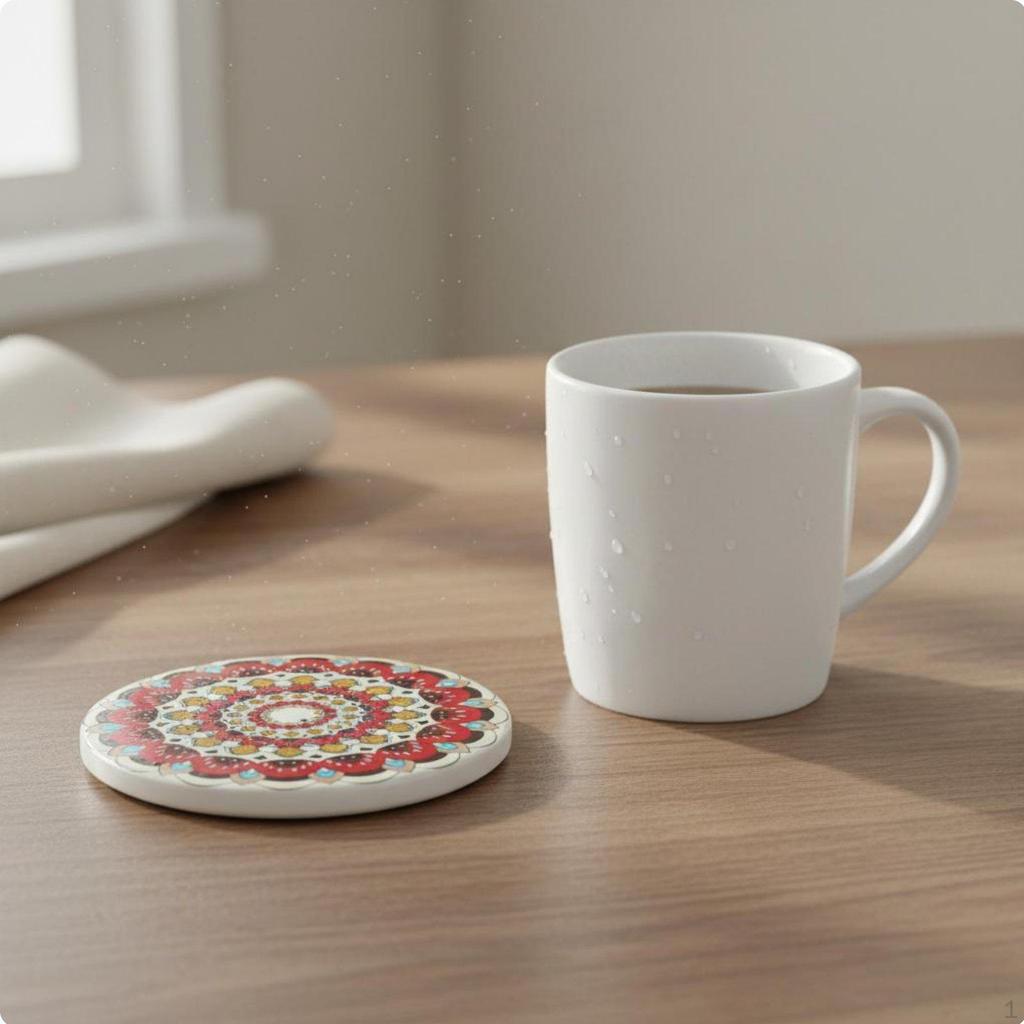 Ceramic Absorbent Coaster Non-Slip Protects Furniture