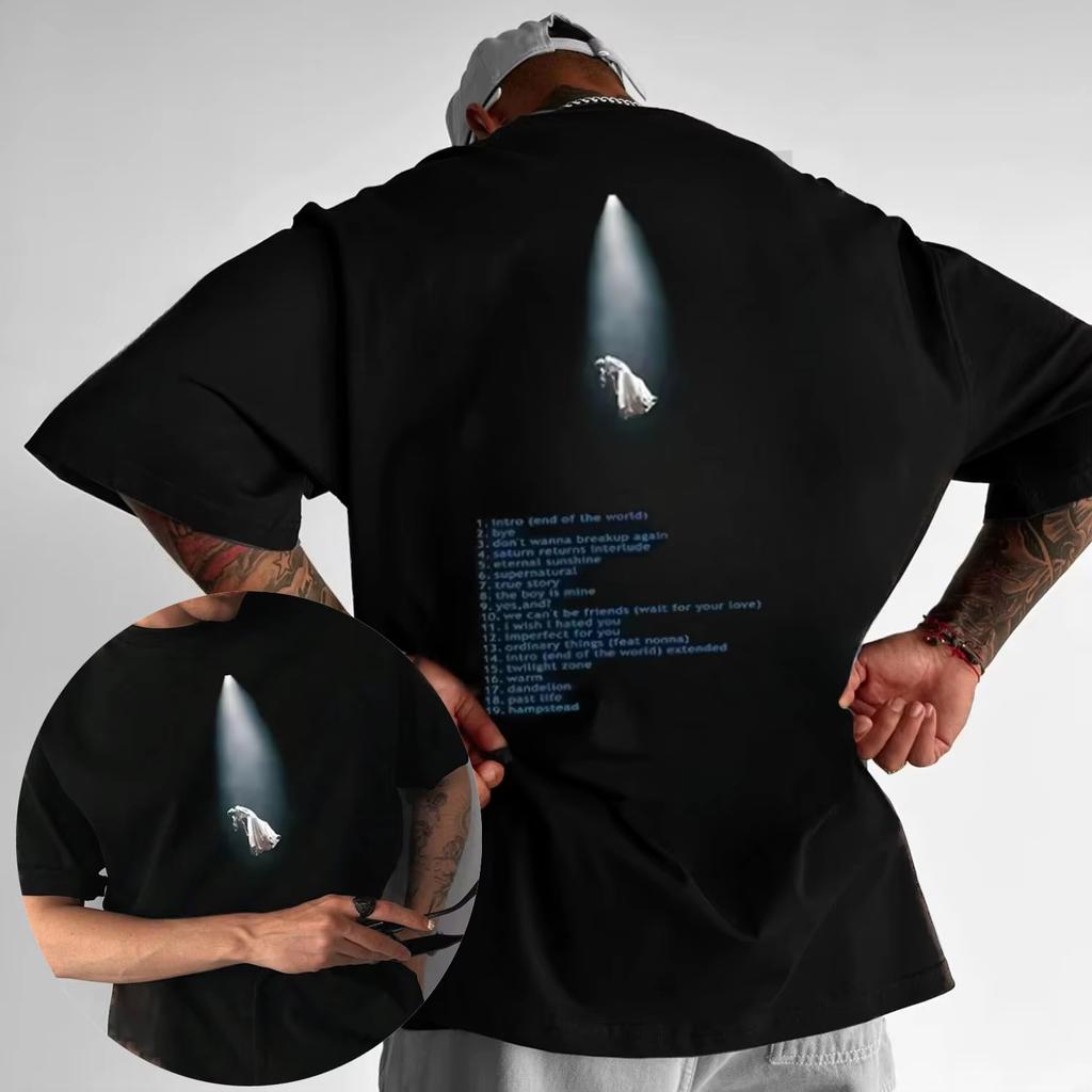2025 Summer Leisure Fashion Style Loose Mens Cotton Shirt Ariana Grande Bright Future Tshirt New Album Clothing Gift for Fans