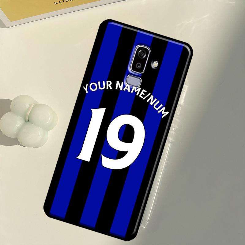 Personalised Football Number Strips Case For Samsung Galaxy A3 A5 J1 J3 J5 J7 2017 2016 J8 A7 A9 A6 A8 J4 J6 Plus 2018 Cover