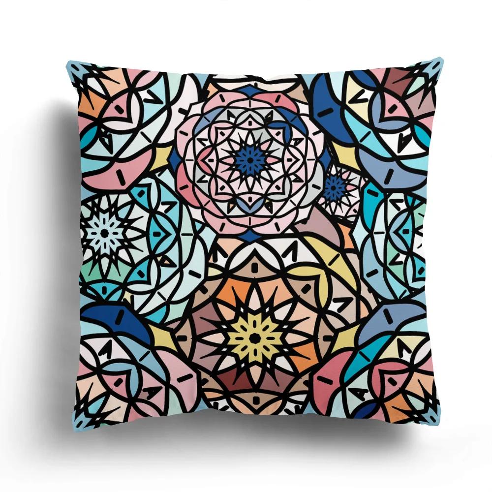 Retro Ethnic Totem Plush Pillowcase Home Sofa Cushion Cover Cartoon Pattern