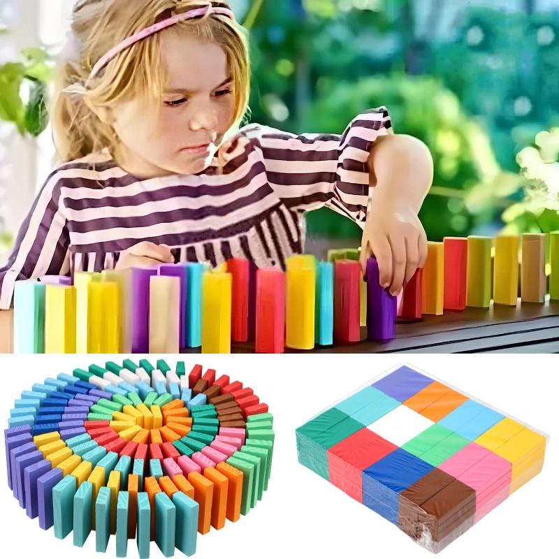 Large Wooden Domino Set For Children And Adults Educational And Intellectual Building Blocks Toy Brand Chengchen 120 New Pieces