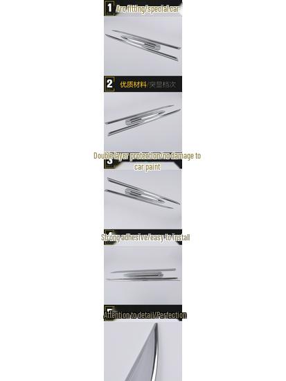 Fits 14 Grand Cherokee Models: Electroplated Door Edge Trim Sticker Set