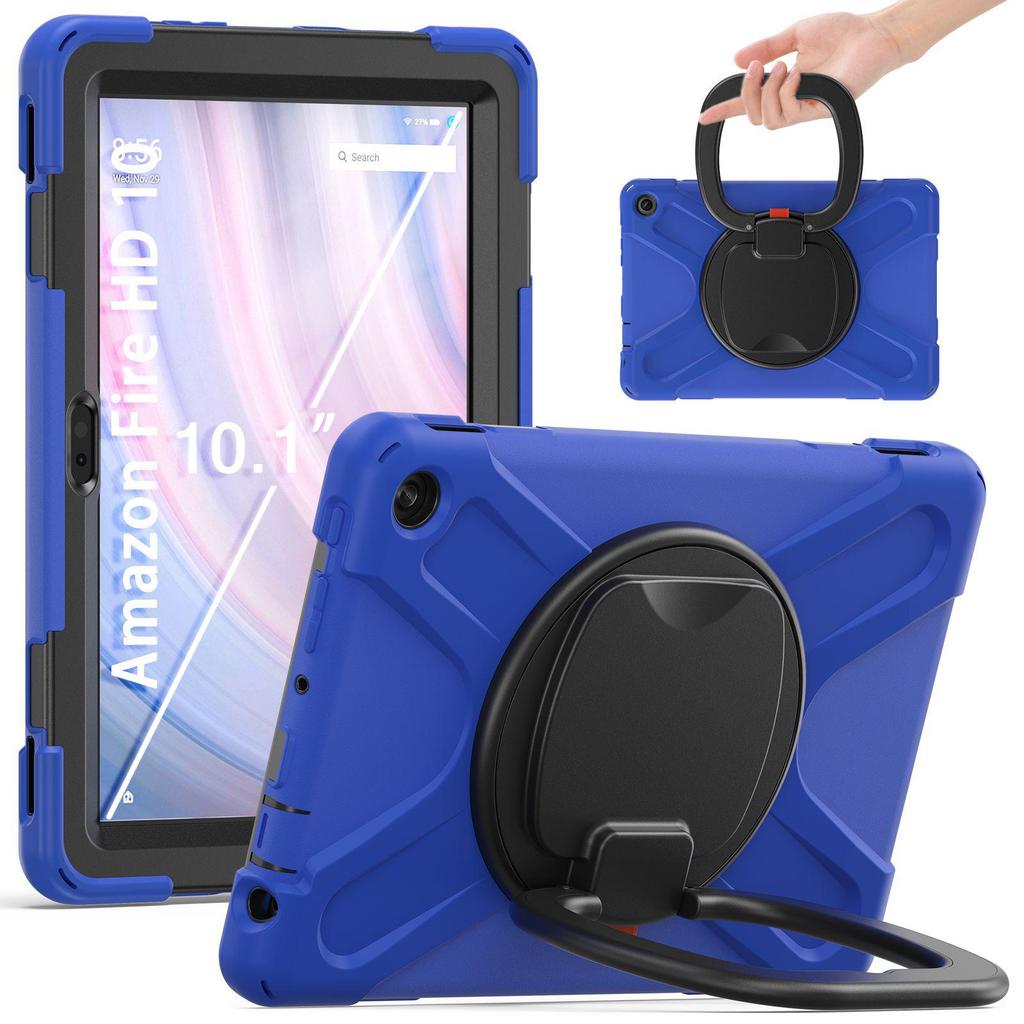"Amazon Fire HD 10 2023 Tablet için Koruyucu Döner Standlı Kılıf - Düşme Önleyici Kabuk"