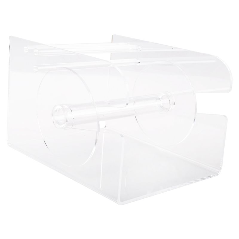 A20F-Adjustable Label Dispenser 3 Disks Sticker Roll Holder Acrylic Clear Label Roll Holder For Office Home Desktop