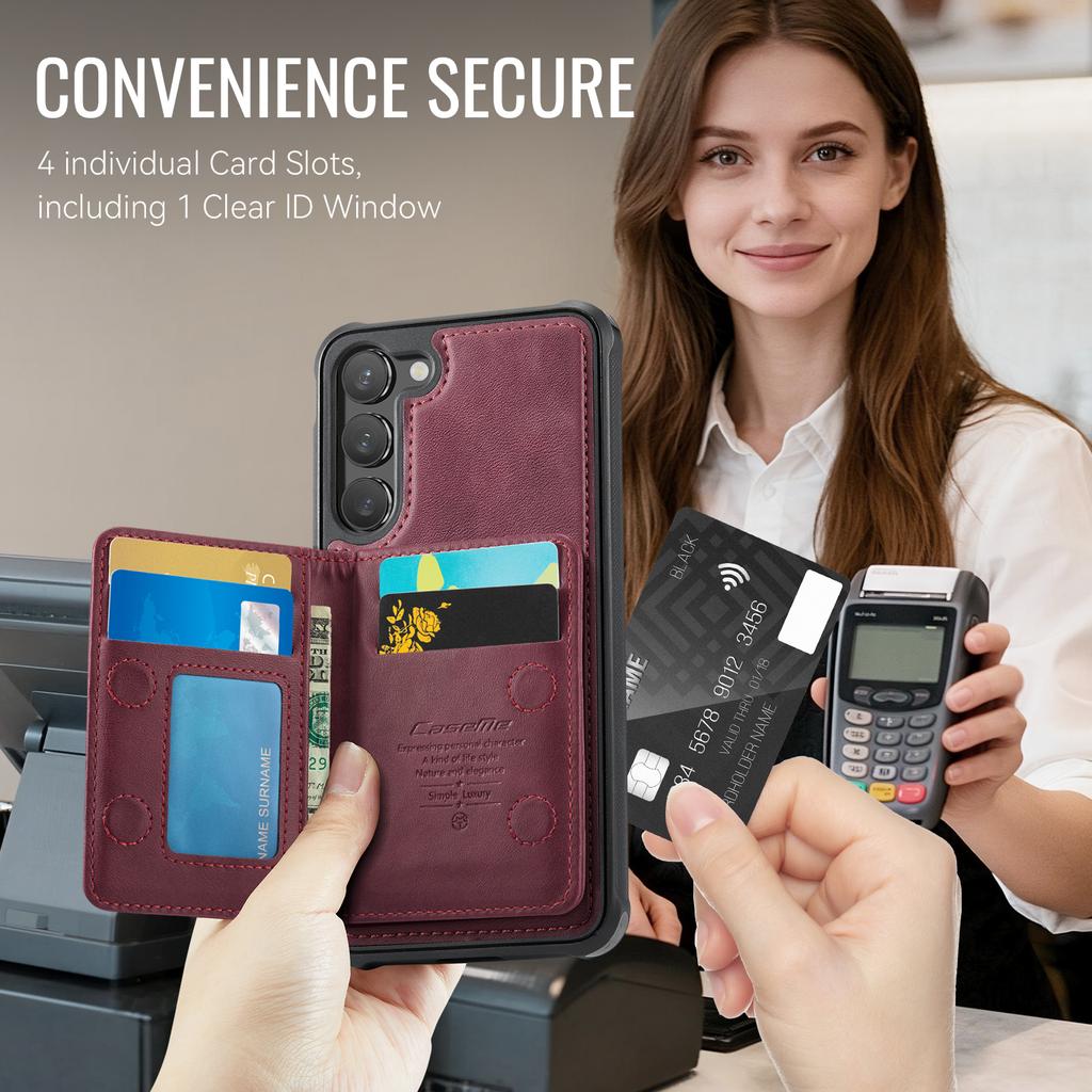For Samsung Galaxy S23 Magnetic Case CASEME ME80 Series Leather PC TPU Phone Cover with Detachable Wallet