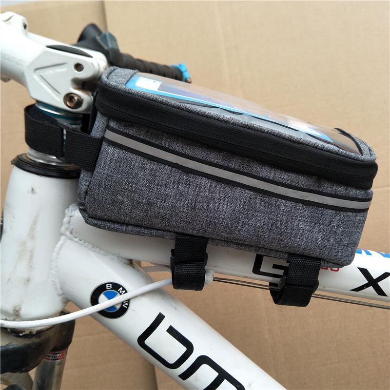 Front Beam Waterproof Touchscreen Phone Bag | Hard Shell Mountain Bike Saddle Bag