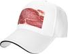 Berretto da Baseball con Stampa di Bistecca di Manzo Crudo Poliestere Regolabile Snapback Casual per Adulti Sport all'Aperto