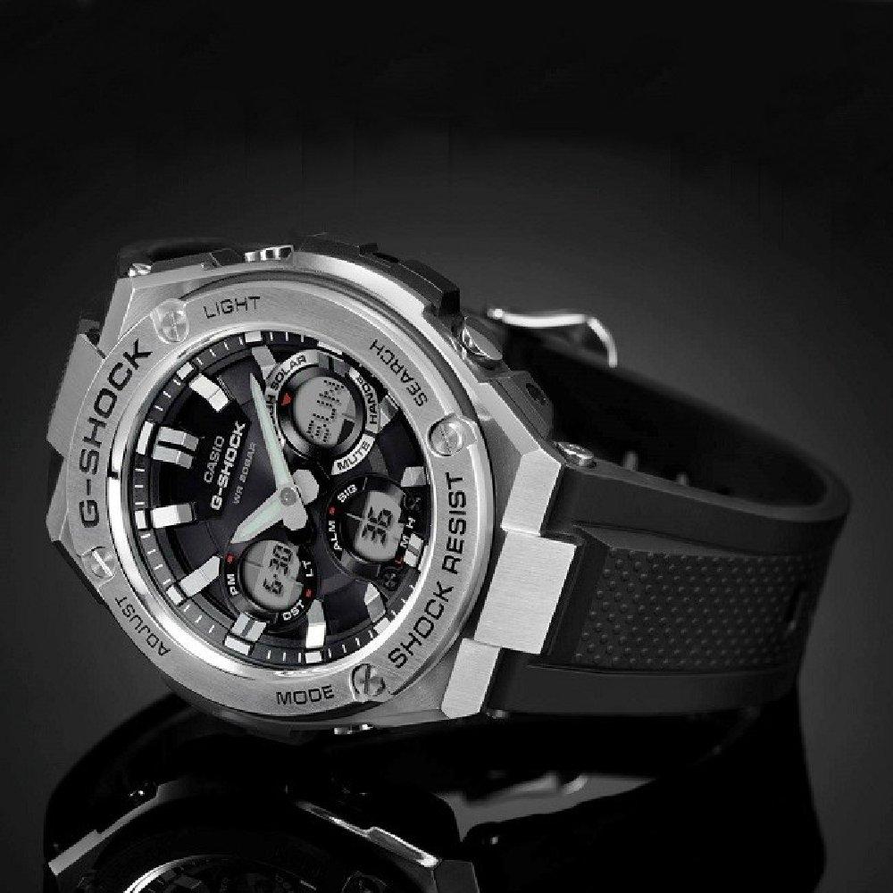 CASIO Solar International Model Model as Japanese Model G-SHOCK G-SHOCK Radio-Controlled Watch, G-STEEL, Analog-Digital, GST-W110-1A / GST-W110-1AER,