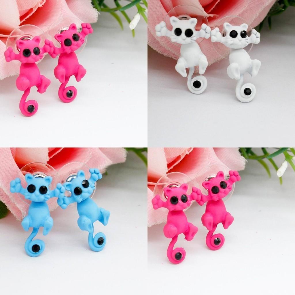 3d Adorable Cat Kitten Stud Earring Cartoon Animal Earrings Fashion Jewelry