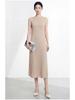 Women's Miyakeme Series Corn Grain Pleated Long Dress – High-Grade Texture