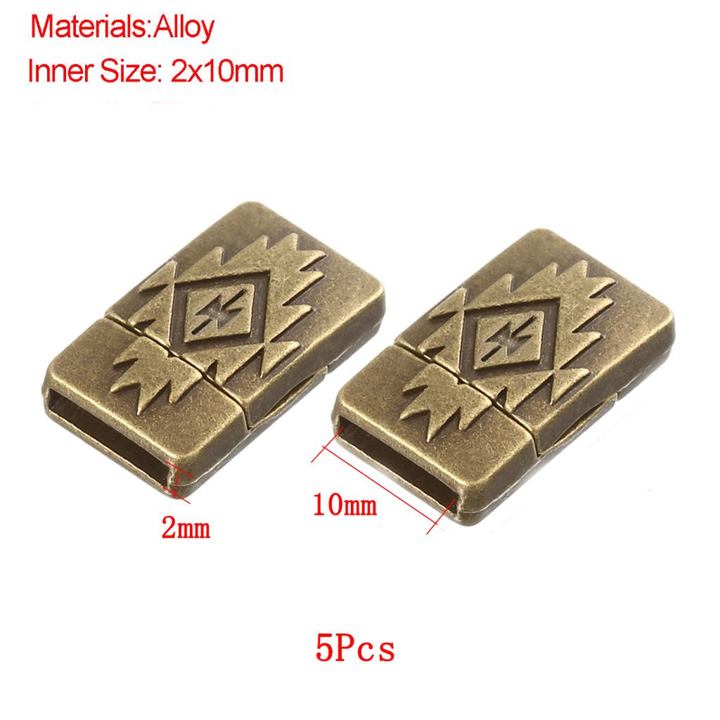 Jewelry Findings Leather Bracelet Clasp DIY Magnet Hook Rhodium Magnetic Clasp Flat Hole 15*3mm