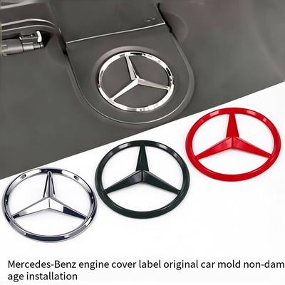 70mm 3D Metal Car Engine Badge Hood Emblem Decor Sticker Mercede Benz Amg S320 W164 W203 W204 W168 C180 E320 A200 CLA CLK CLS ML RA3