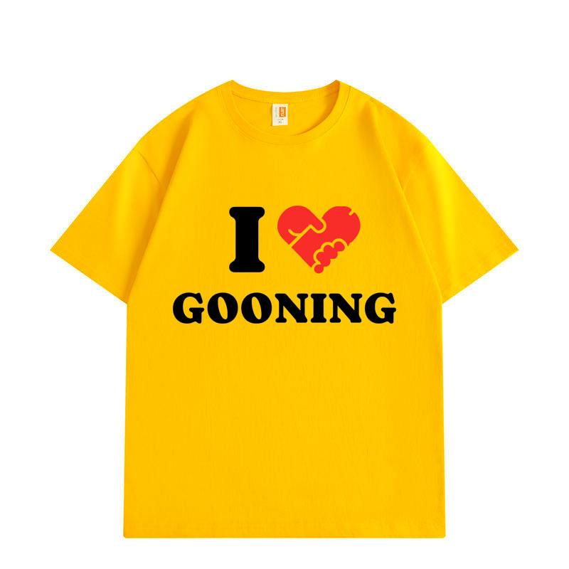 Miluji gooning Vtipné meme tričko Pánské Dámské Oblečení Vysoce kvalitní Bavlněná trička Letní Ležérní Tričko s krátkým rukávem Streetwear