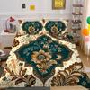 Set Biancheria da Letto Matrimoniale Alta Qualità Fiori Stampa 3D Copriletto Donna Decorazione Camera da Letto