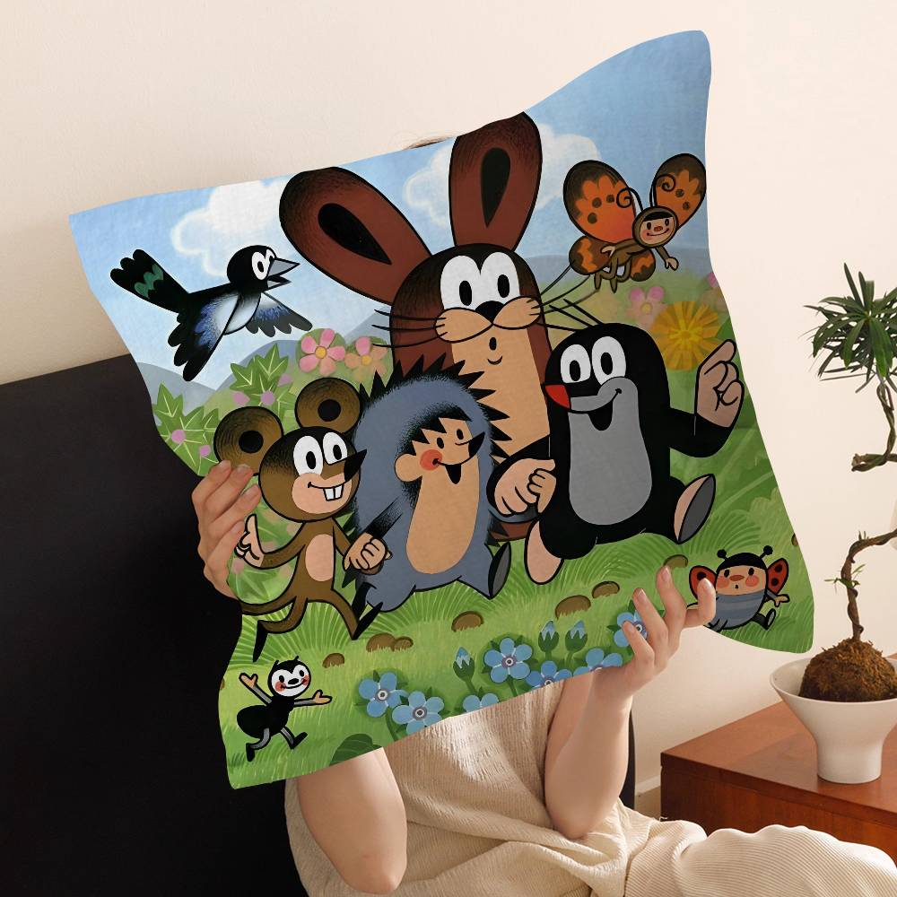 Cute The Little Mole Art Cushion Cover Decorative Pillow Sofa Home Decor Case Pillow Cases
