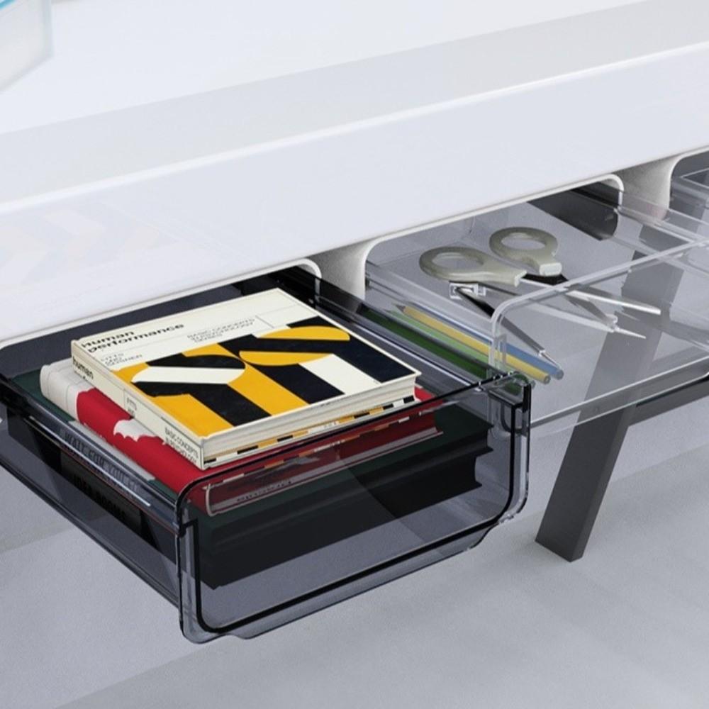 Space Saving Under Desk Drawer Organizer Slide Buckle Hidden Office Organizer  Desk Drawer