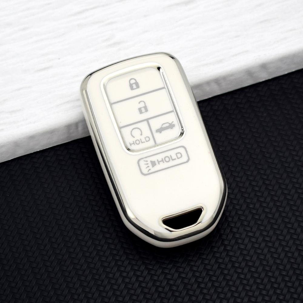5/6 Buttons TPU Car Key Case Cover for Honda Civic Accord CRV Pilot Odyssey Ridgeline Passport Soft Key Bag Protector Keychain
