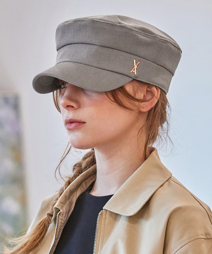 Bajal Va Cubic Stud Sailor'S Cap Gray
