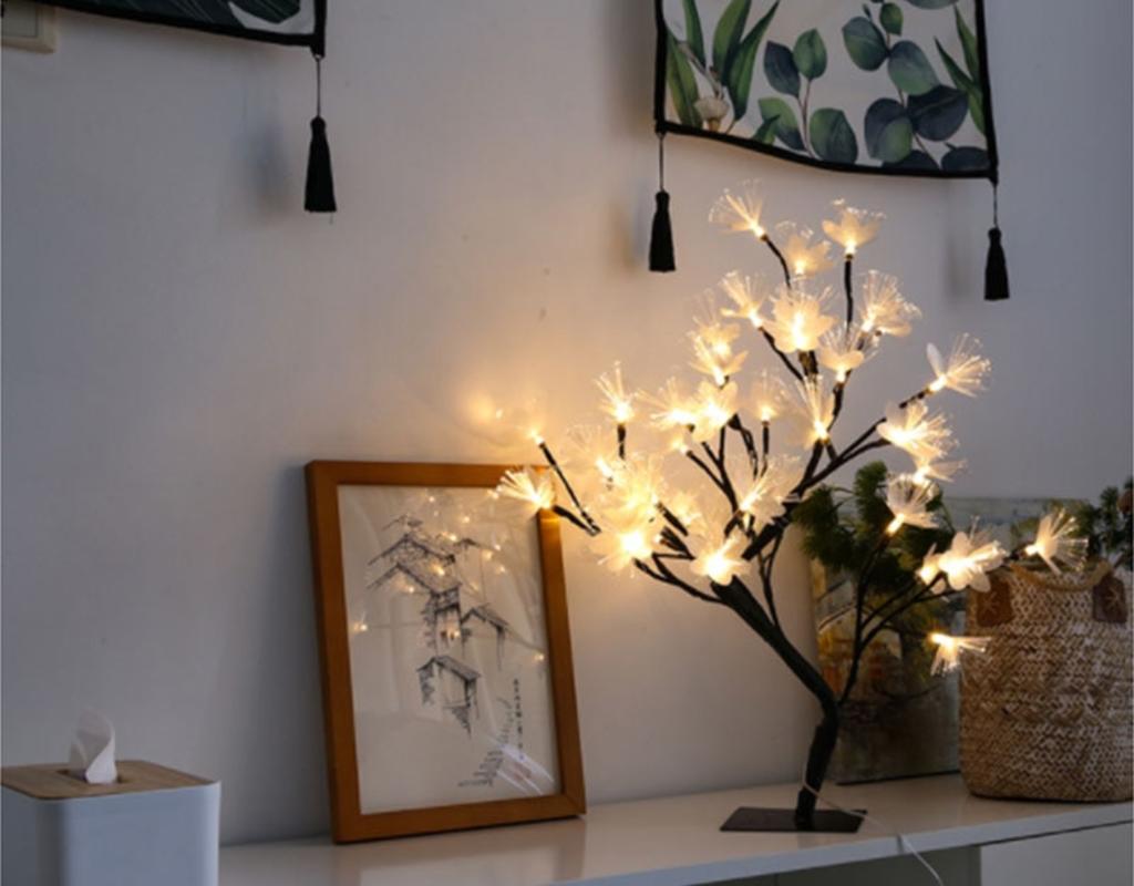 24 LED Table Lamp Cherry Blossom Style Tree Powered Tree Powered Fairy Lamp
