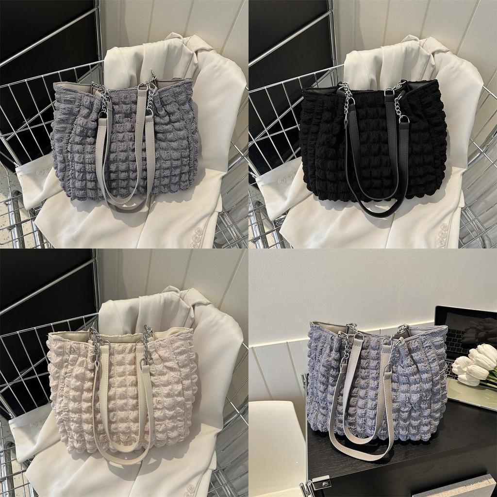 Lattice Wrinkled Vintage Crossbody Bag With Seams For Casual Outings