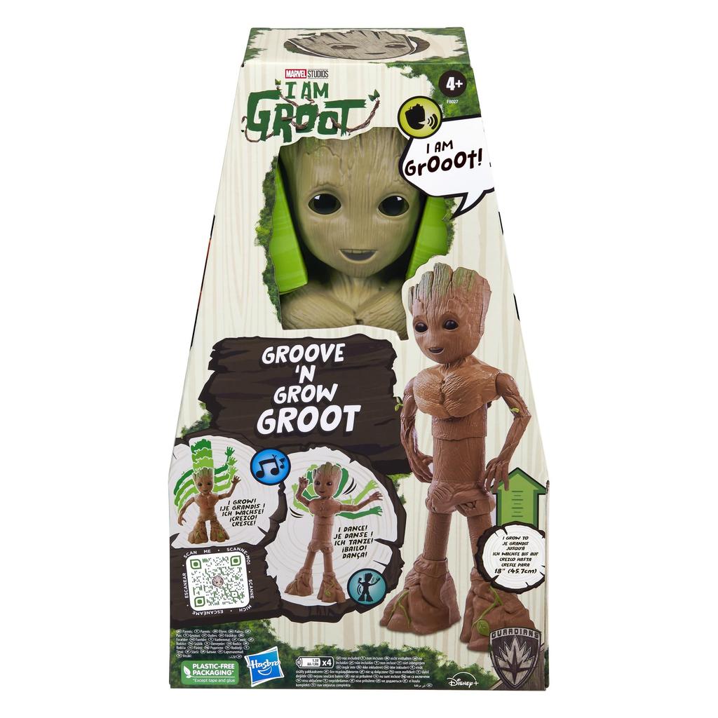 MARVEL I Am Groot Groove Glow Inch Interactive Action Music Superhero for Ages 4 and Up F8027 Authentic Product & Groot, 13.5 (34.3 Cm) Size, Figure,
