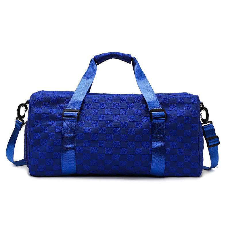 Chessboard Fashion Sports Fitness Travel Bag Large Capacity Multifunctional Yoga Bag Dry and Wet Separation Shoulder Bag