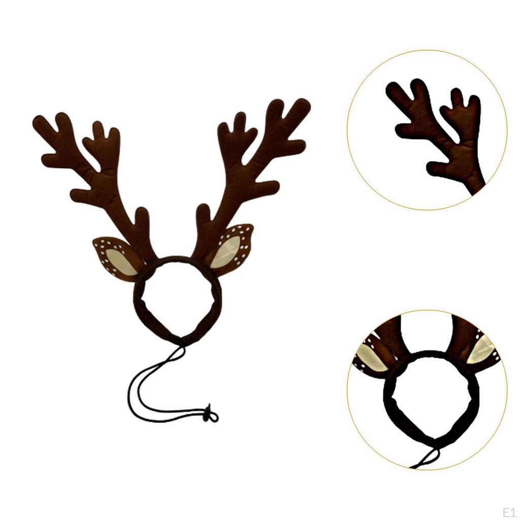 Christmas Reindeer Dog Headband Antlers Xmas Hair Loop Classic Elk Headwear for