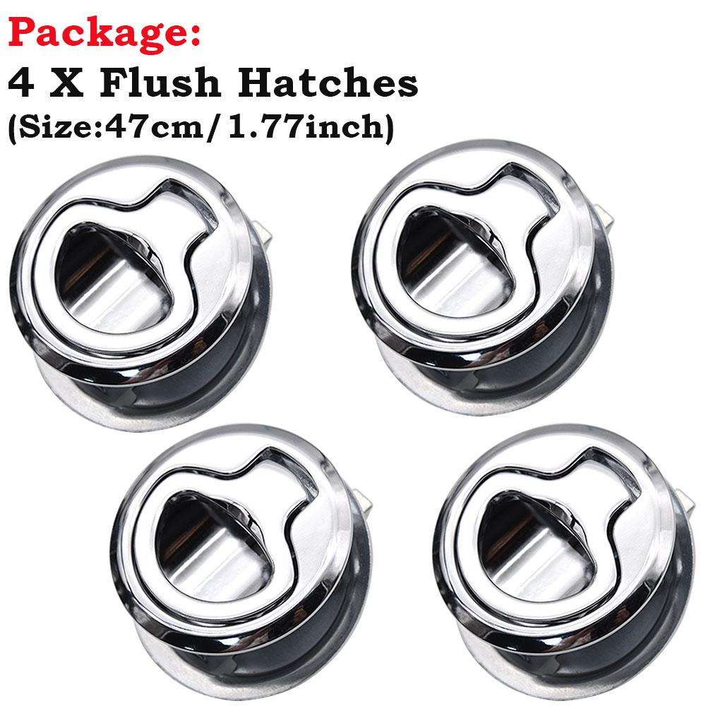2/4/6/10PCS Plastic Marine Boat Round Deck Lock Flush Pull Slam Latches Lift Ring Handle RV Boat Yacht Hatch Door Lock