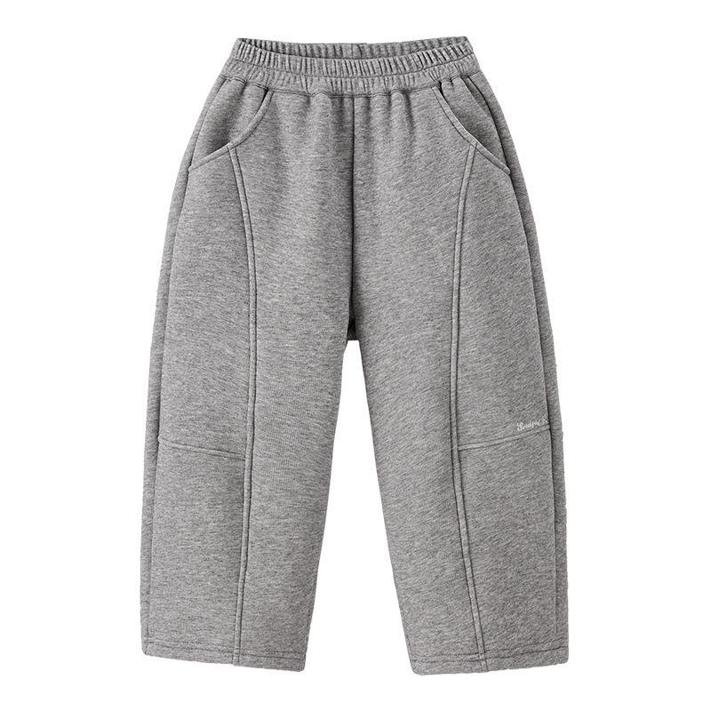 Girls' Fleece-Lined Sweatpants: Warm, Thick, Versatile Autumn/Winter Pants for Big Kids