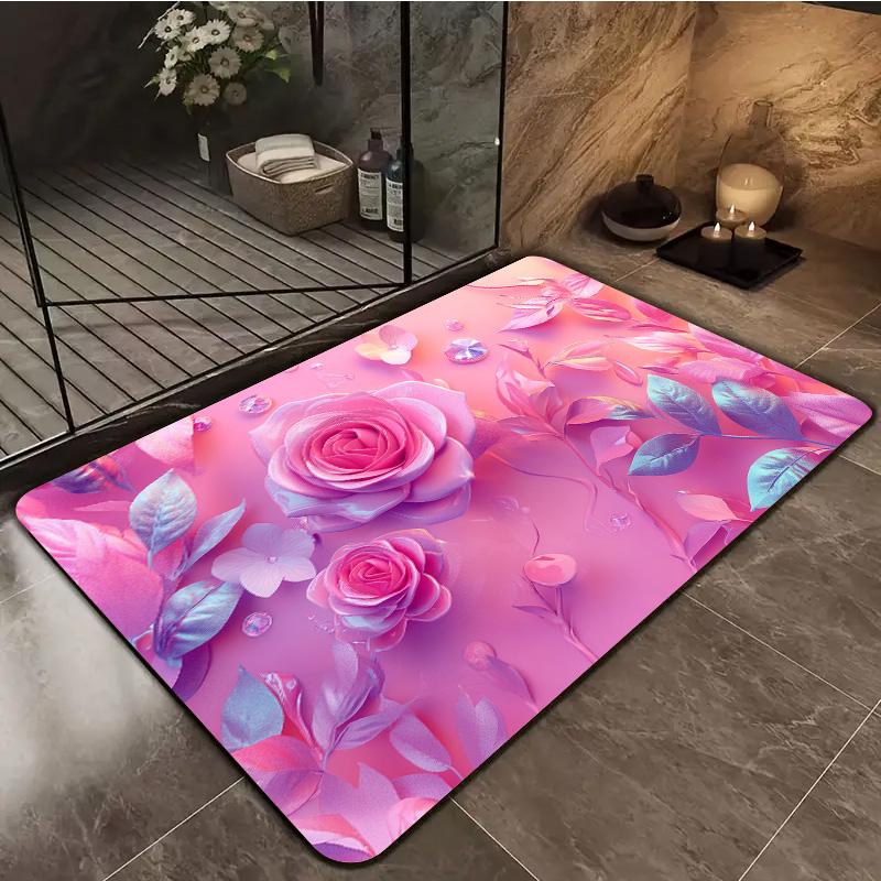 1 Piece of Super Absorbent Bathroom Mat, , Anti Slip and Absorbent, Shower Mat, Bathroom Mat, Door Floor Mat