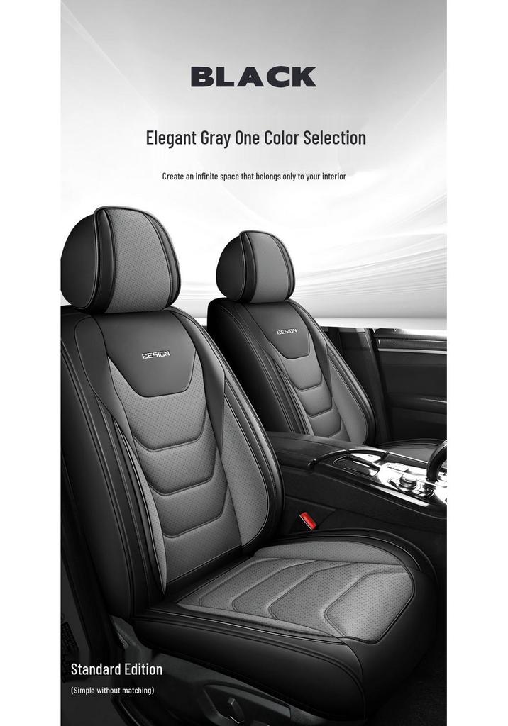 Universal All-Season Five-Seat Leather Car Seat Cover – Full Coverage, Wear-Resistant, Durable, No Removal Needed.