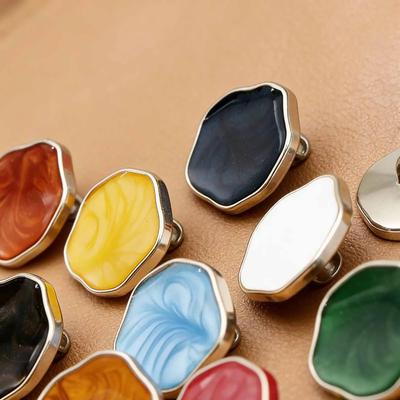 10pcs-Colorful Electroplated Buttons, Women's Woolen Coat Buttons, Coat Buttons, Windbreaker Buttons, High-end Sweater Buttons