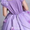 Sofia Princess Kids 120cm [MANAMANA] Children's Dress, Dress, Tiara, Stick, 3-Piece Costume, Purple, Girls, 120,