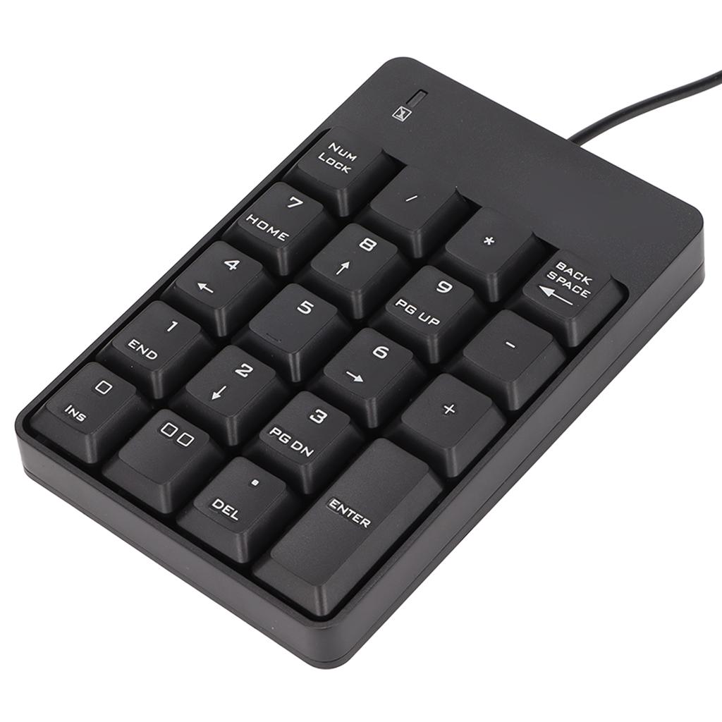 Number Pad Wired 19 Key USB Interface Drive Free Portable Black Laptop Numeric Keypad for Office