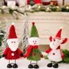 Weihnachtsthema Hüpfende Federbasis Schneemann Weihnachtsmann Ornament Für Feiertagstischplatte Regal Dekoration Set