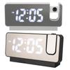 Projection Alarm Clock USB Rechargeable White Light Snooze Function Adjustable Brightness LED Mirror