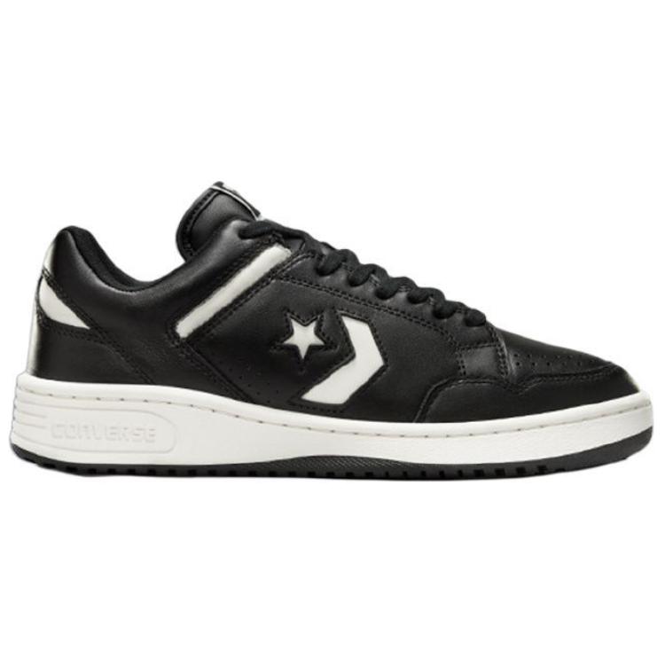 Converse Weapon Leather Unisex Low Top Black Egret Vintage White A11572C