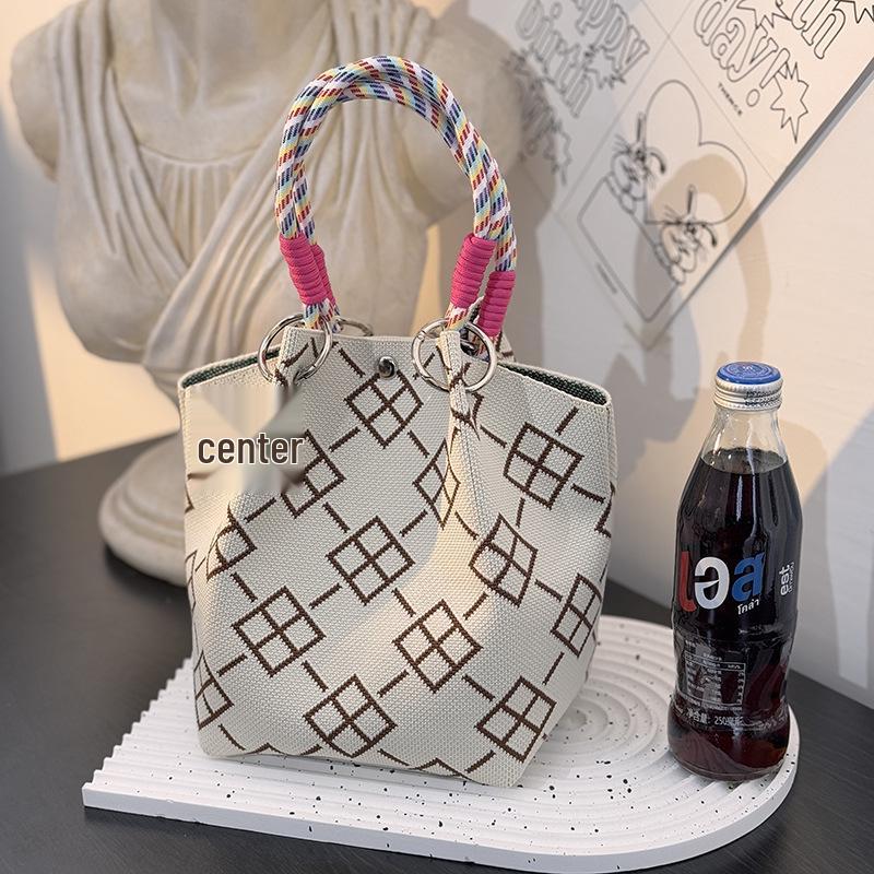 2025 Knitted Bucket Tote: Festive Gift Souvenir Bag