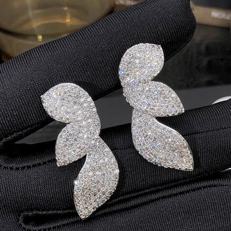 Fashion Copper Alloy Zircon Jewellery Drop Earrings For Women Wedding Party Gifts
