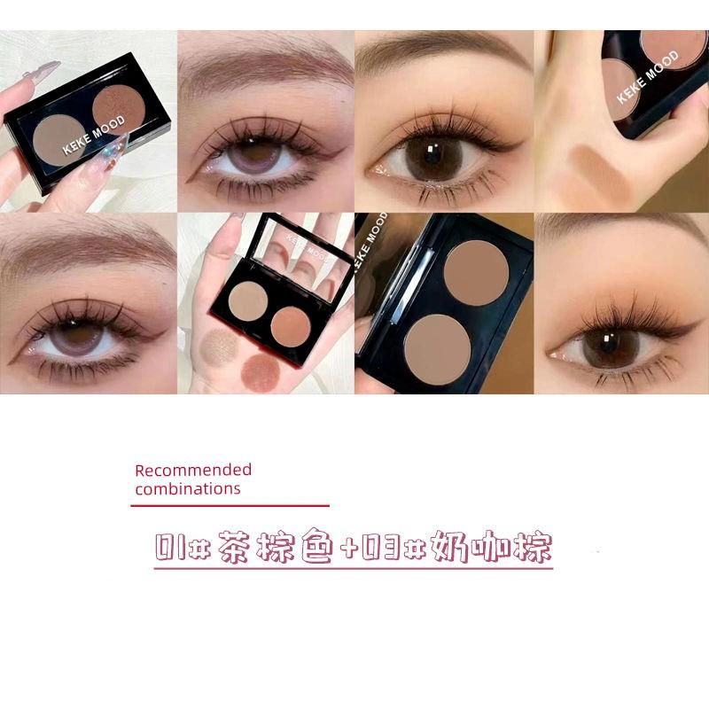 Gray Pink Rose Tea Brown! Low Saturation Olive Skin Pink Brown Two-Tone Eyeshadow Single Color Matte Pure Desire Style Earth Tones