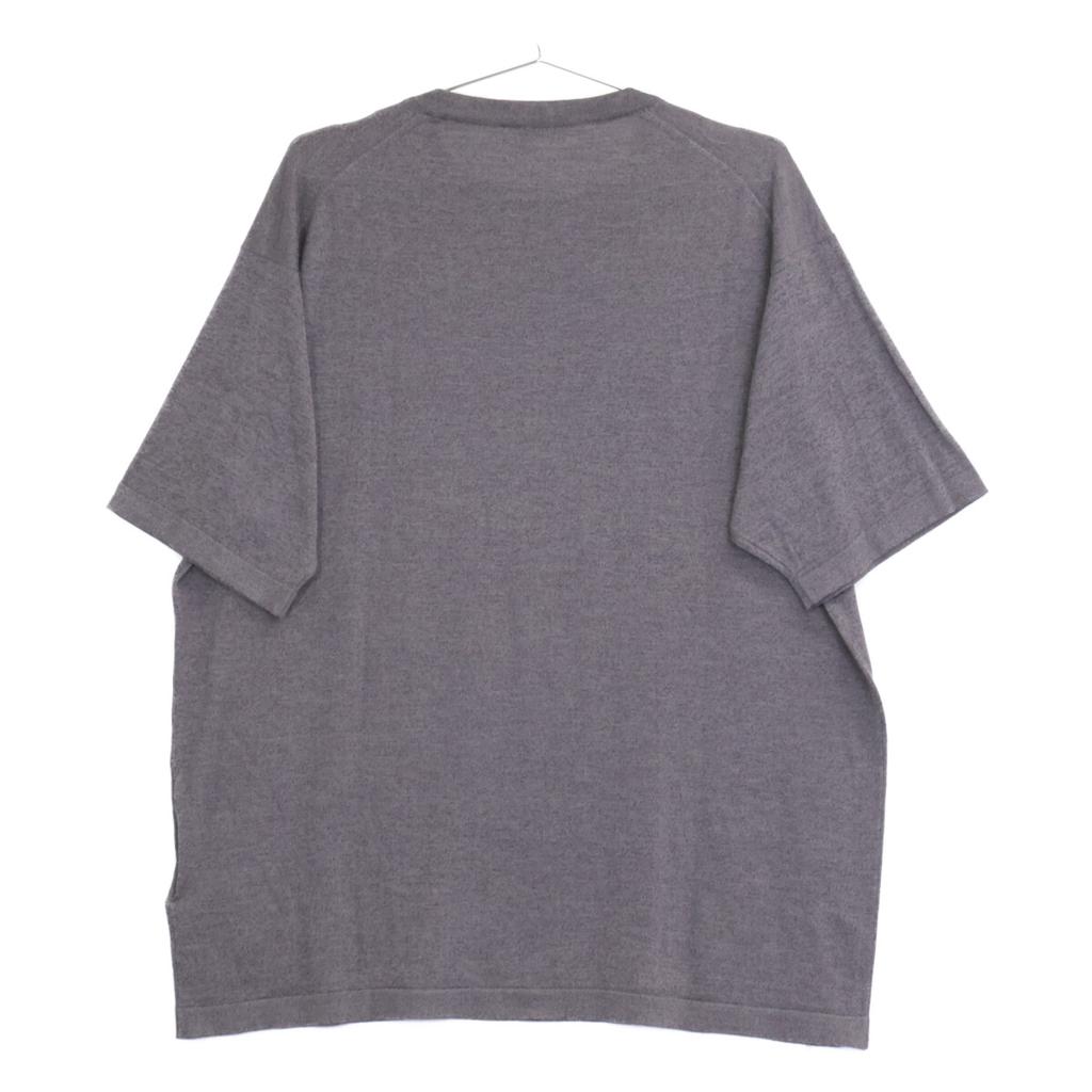 JOHN SMEDLEY Anthrazitgrau Wolle Rundhals Sommer Strickoberteile L Anthrazitgrau Gebraucht