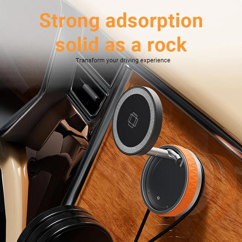 15W Wireless Car Charger Mount,Magnetic Vacuum Suction 360° Rotatable Foldable Portable Multi-Scenario Phone Stand for All Phone